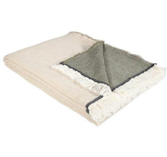 Eskimo | Decke Lily 140x200 cm, Beige-Salbei | 70% Baumwolle, 30%Wolle, waschbar 30 Grad