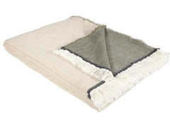 Eskimo | Decke Lily 140x200 cm, Beige-Salbei | 70% Baumwolle, 30%Wolle, waschbar 30 Grad