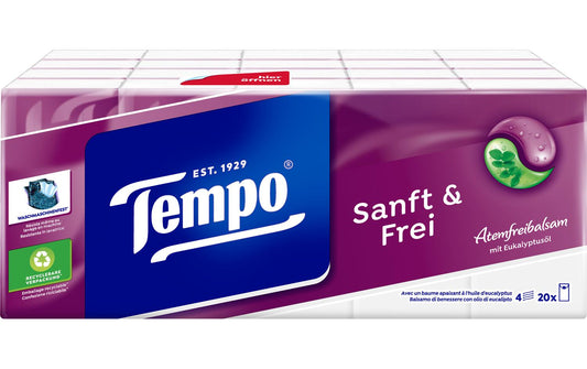 Tempo Taschentücher sanft&frei 20 x 9