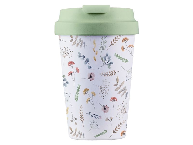 BioLoco | Outdoor-Becher Easy Cup -Watercolo | 350ml, wiederverschliessbarer Deckel