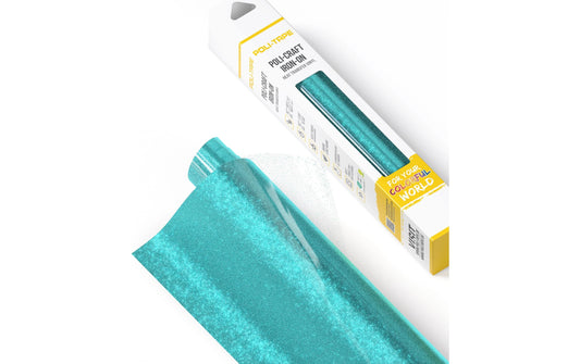 Poli-Tape Aufbügelfolie Glitter Himmelblau