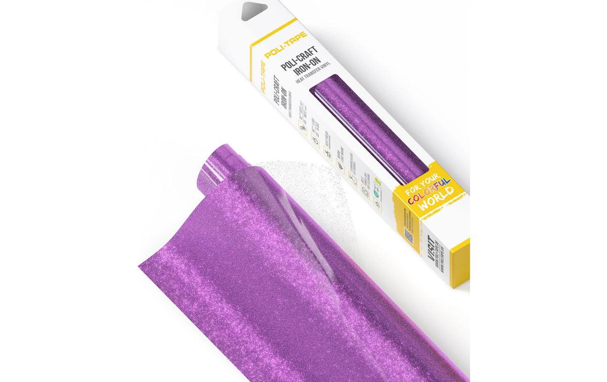 Poli-Tape Aufbügelfolie Glitter Lavendel