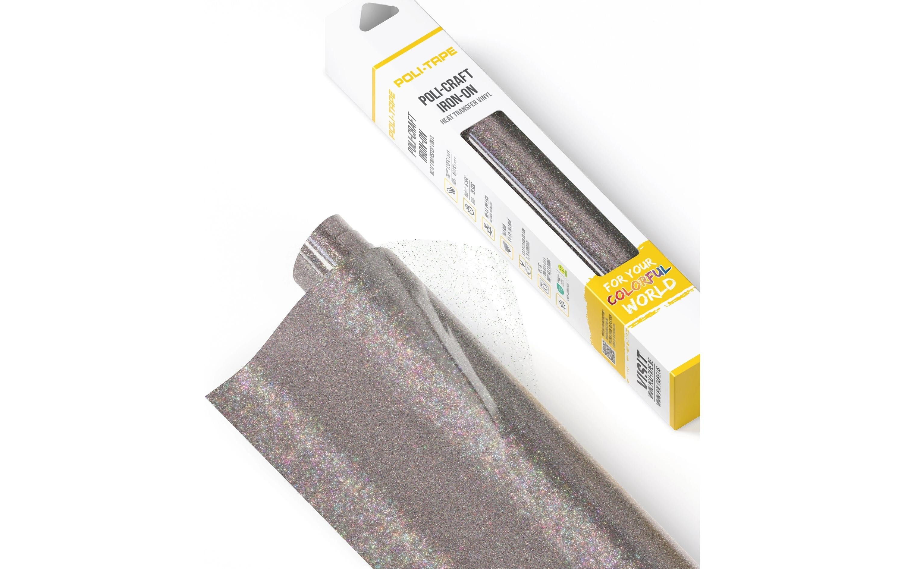 Poli-Tape Aufbügelfolie Glitter Multicolor