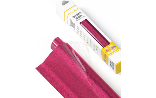 Poli-Tape Aufbügelfolie Glitter Pink