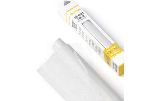 Poli-Tape Aufbügelfolie Glitter Weiss