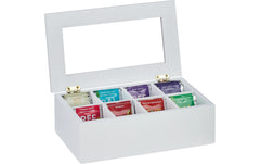 relaxdays, Teebeutel-Box 8 Fächer, Transpar