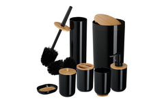 relaxdays | Badezimmer Set | 7-teilig, Schwarz