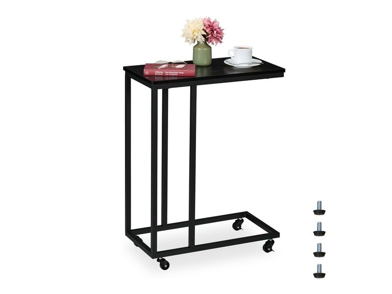 relaxdays | Beistelltisch | MDF, Schwarz