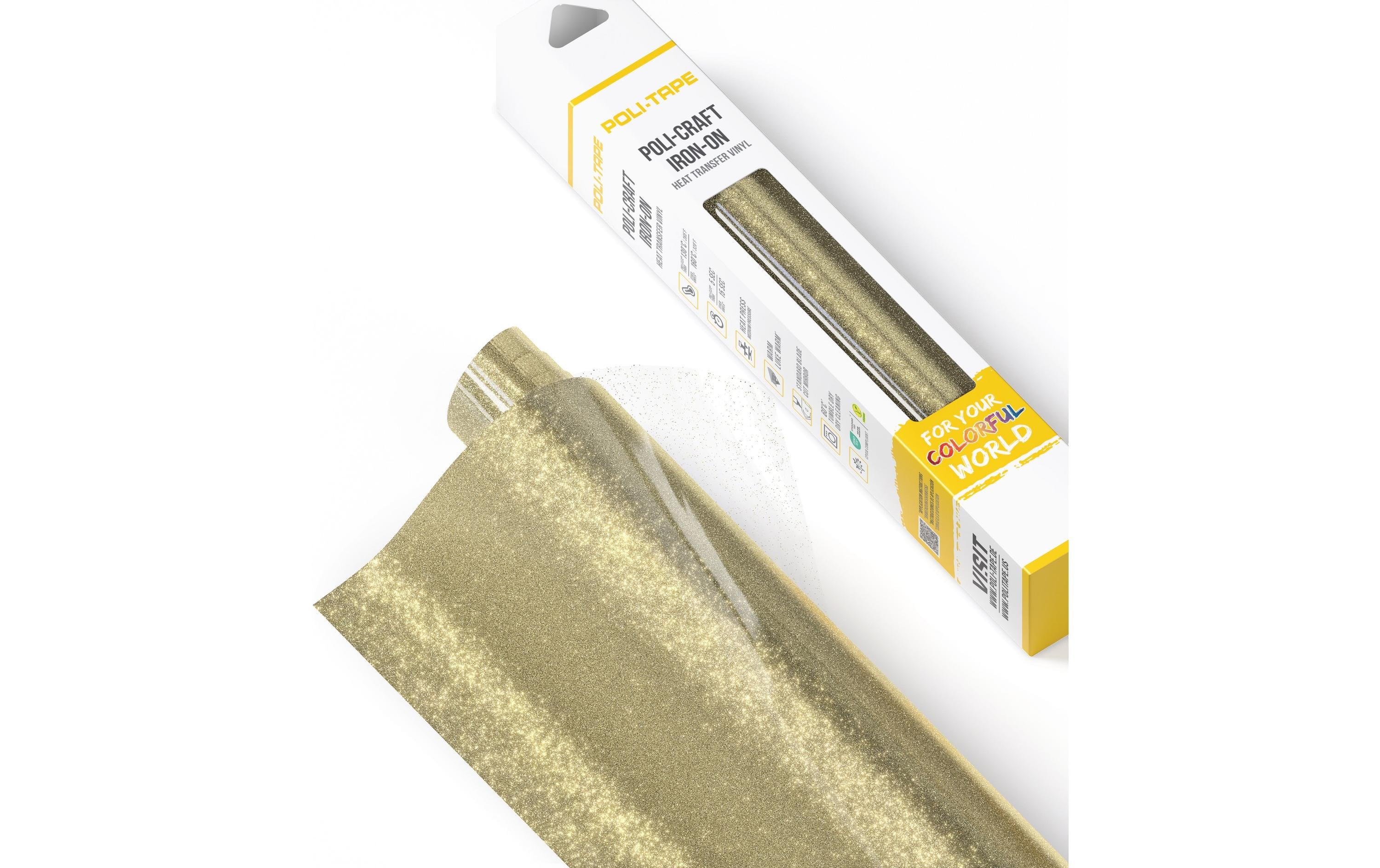 Poli-Tape Aufbügelfolie Glitter Champagner