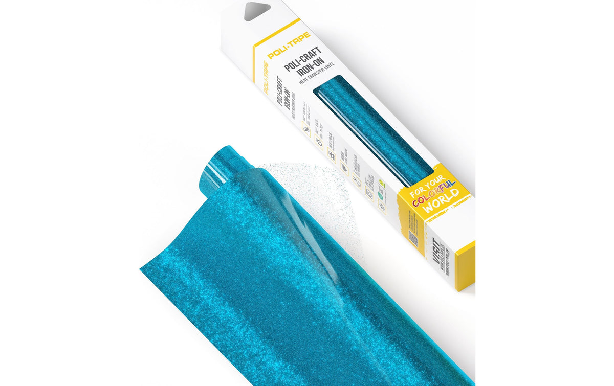 Poli-Tape Aufbügelfolie Glitter Blau