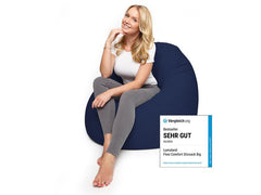 Lumaland | Sitzsack Comfort 320l navyblau | 142x84cm, Waschbar, Flexi