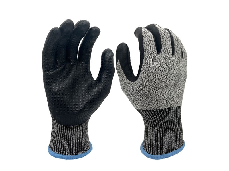 FTM | Arbeitshandschuh | Grösse 9/L, sz-ws, schnittfest, 12-er Set