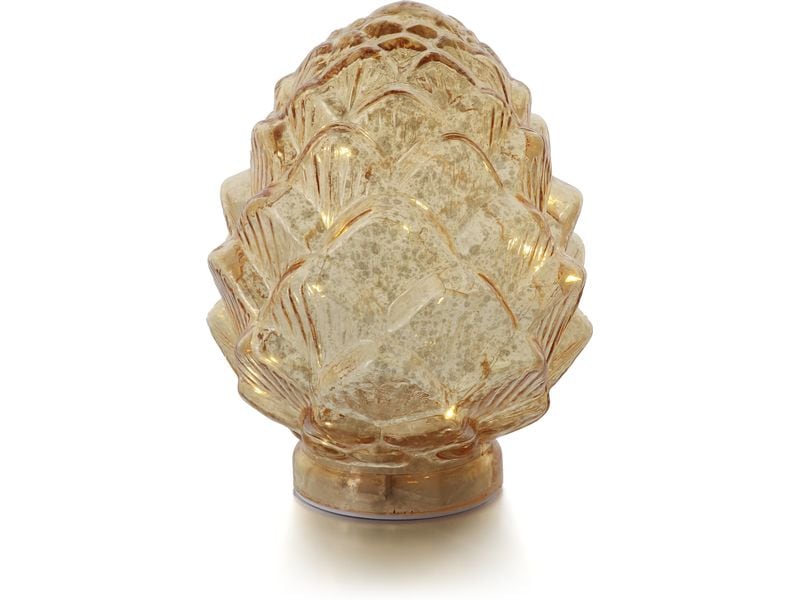 balthasar | LED Dekozapfen PINE gold | LED ww, 180 x 145mm, Timer, exkl. Batterie