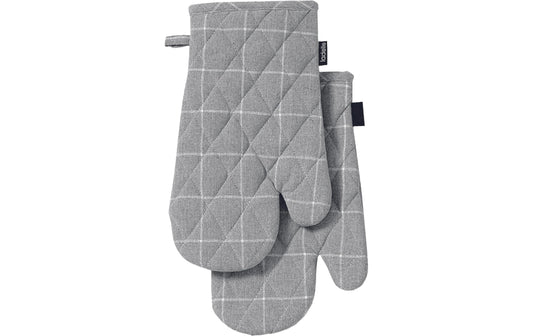 Ladelle | Ofenhandschuh Eco Check | grey 18x33 cm 2 Stk.
