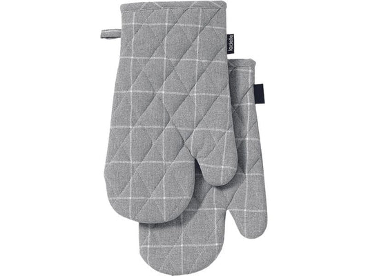 Ladelle | Ofenhandschuh Eco Check | grey 18x33 cm 2 Stk.