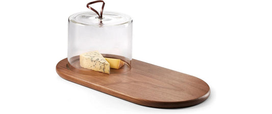 Philippi | Käsebrett Walnut Glasglocke | Nussbaumholz/Glas