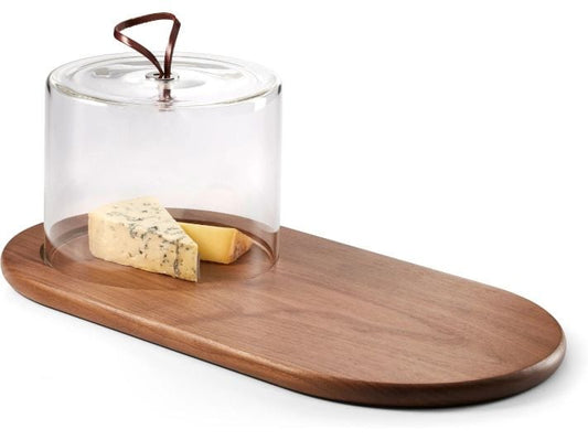 Philippi | Käsebrett Walnut Glasglocke | Nussbaumholz/Glas