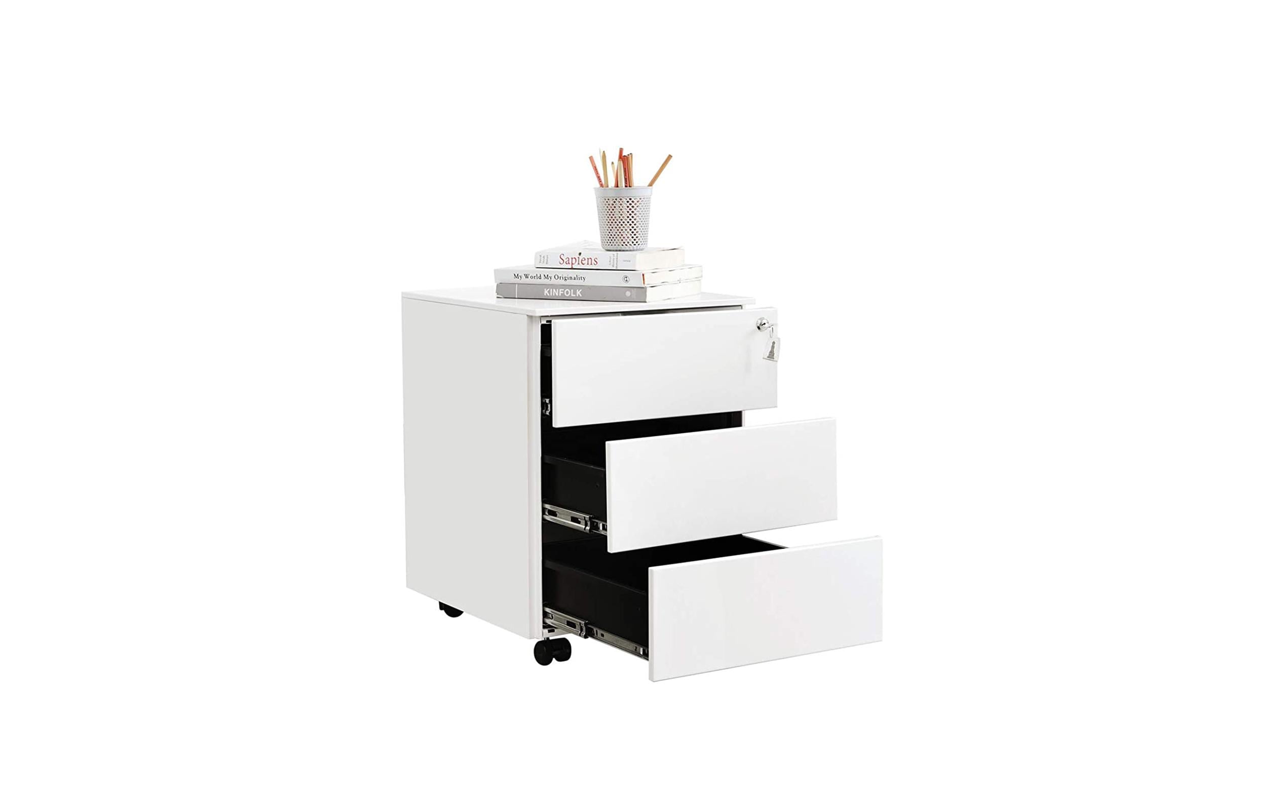 Songmics Rollcontainer weiss, Schloss