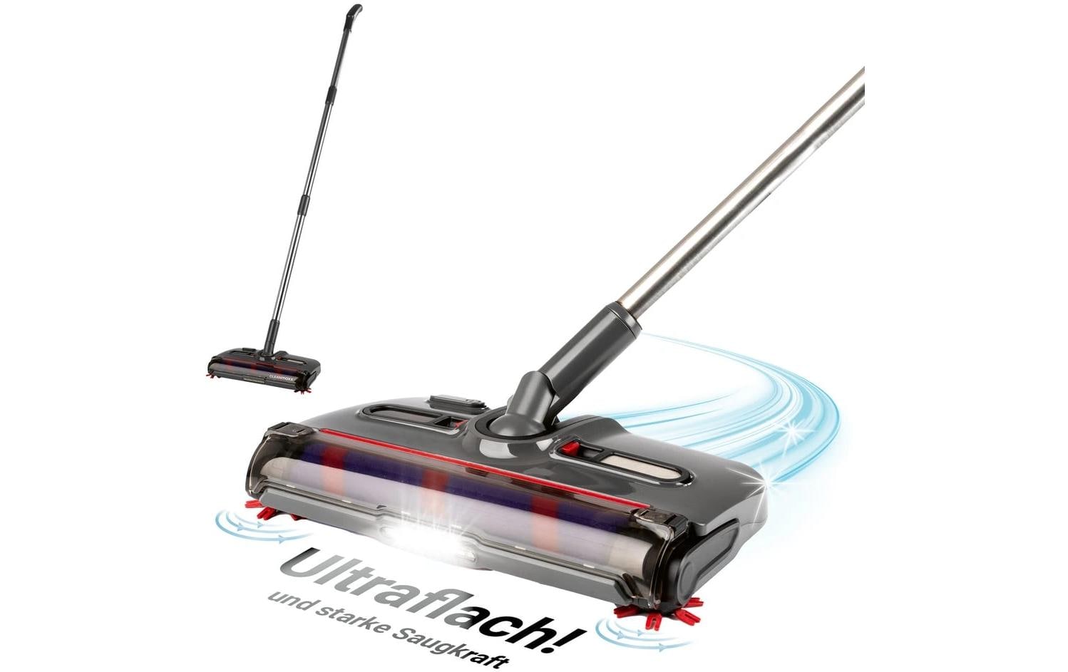 CLEANmaxx Akku-Besen mit Licht 3,7V grau