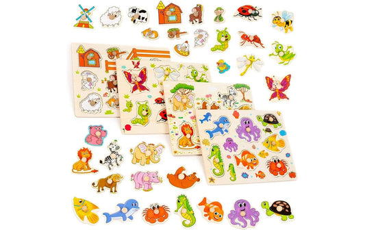 Steckpuzzle 4er Set Wildlife Holz