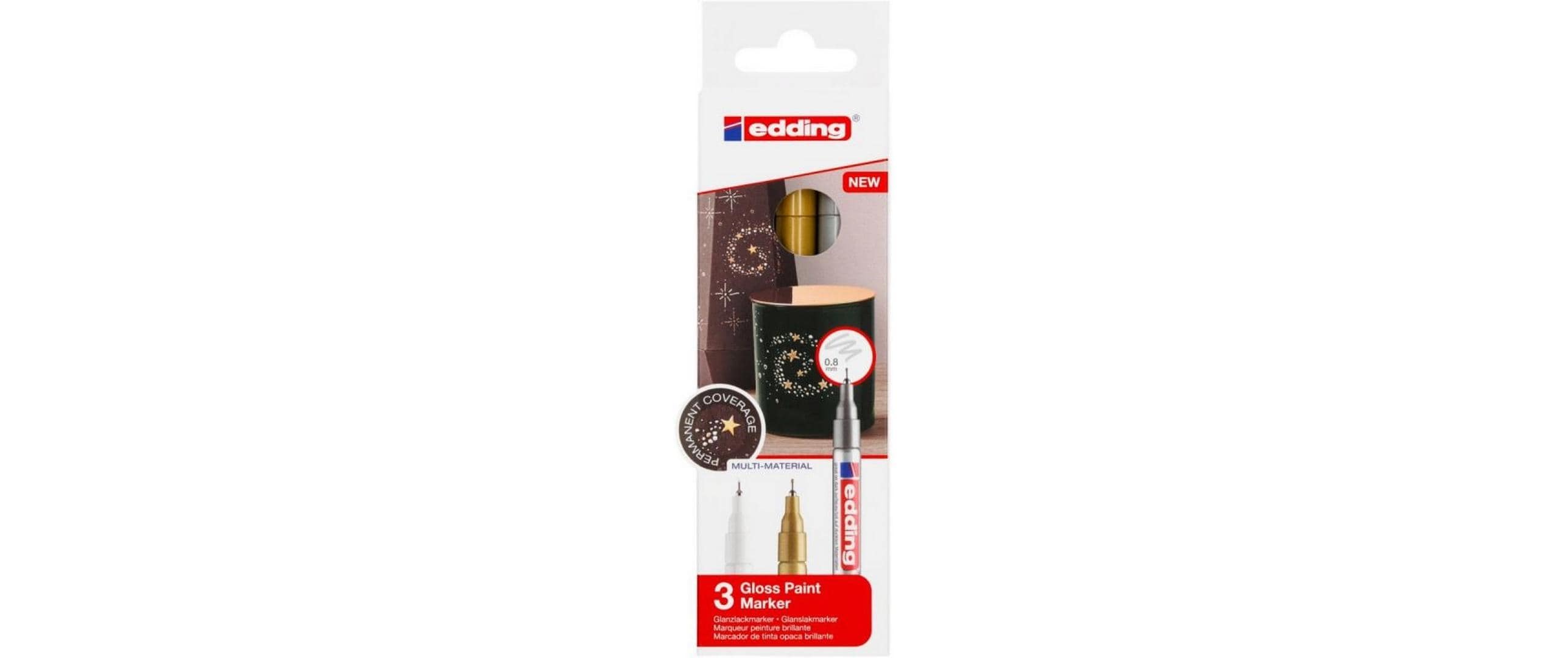 edding, Lackmarker 780-CREA E-3, Gold, Silb
