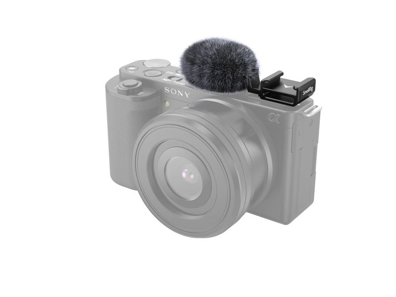Smallrig | Cold Shoe Adapter | with Furry Windscreen for Sony ZV