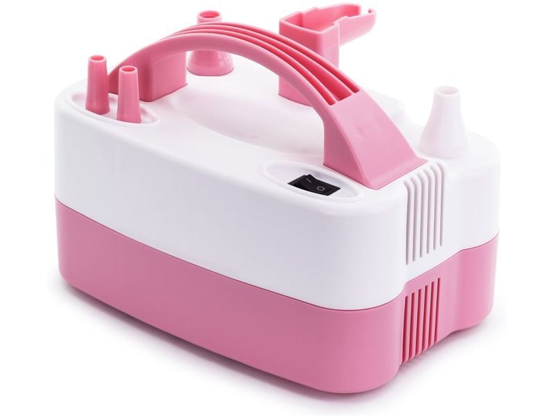 Partydeco | Ballonpumpe elektrisch doppel | 2 Ausgänge, 20 x 10 x 14 cm, pink
