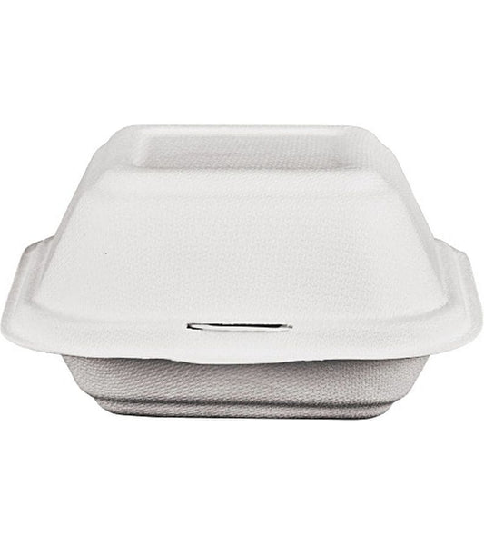 Weita | Hamburgerbox Zuckerrohr | 1 Pack à 50 Stk. 14x14x0.75.2cm, weiss