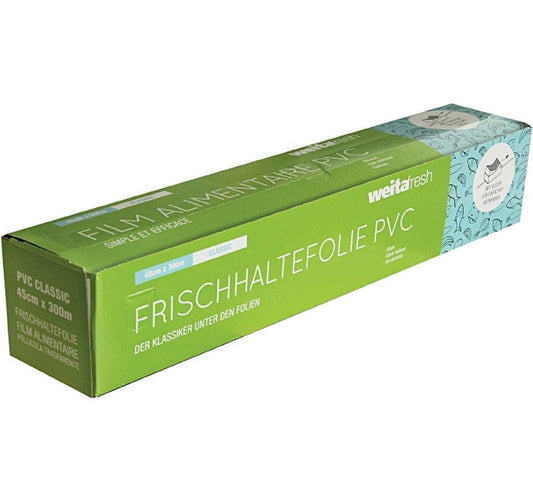Weita | Frischhaltefolie WF Classic PVC B45cm | 1 Rolle 300m,Einzelbox m. Slider,9my