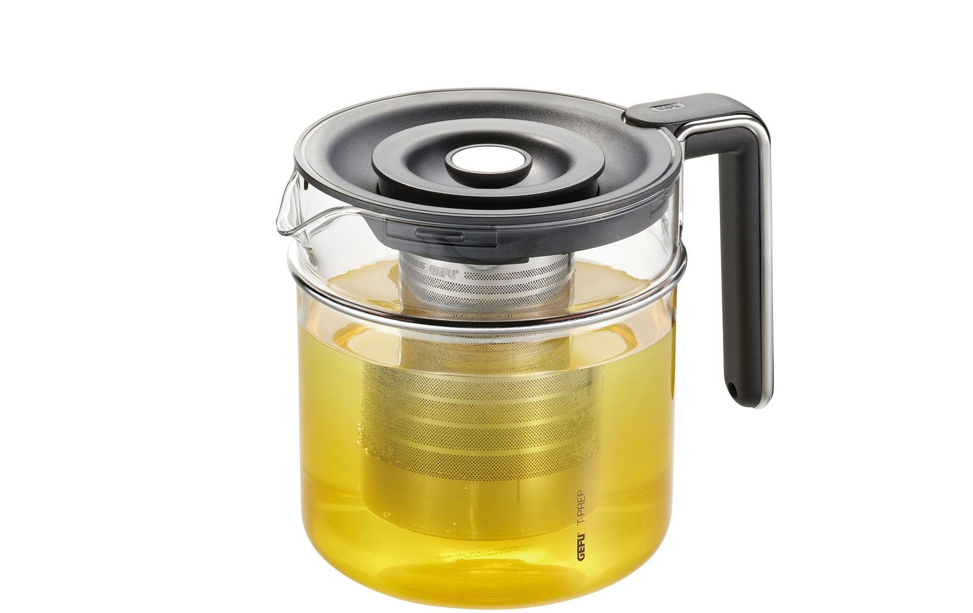 GEFU, Teekanne T-Prep 1.5 l, Schwarz/Silber