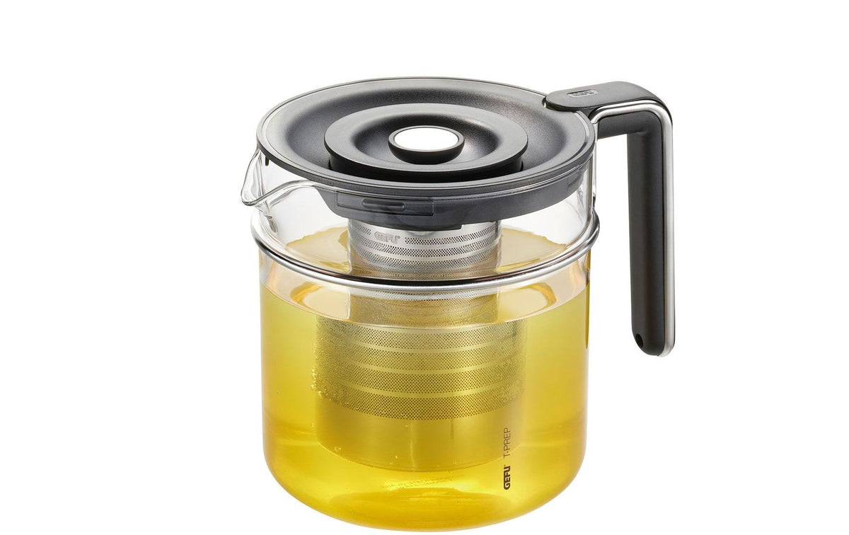 GEFU, Teekanne T-Prep 1.5 l, Schwarz/Silber