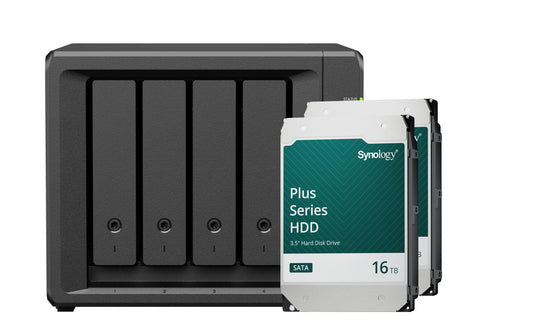 Synology | DS425+, 4-bay NAS | inkl. 2x 16TB HDD Synology Plus HAT33x