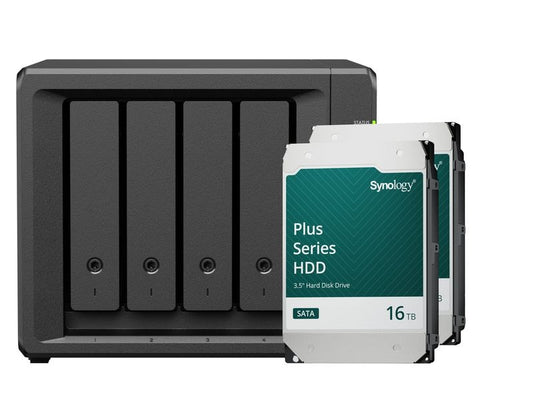 Synology | DS425+, 4-bay NAS | inkl. 2x 16TB HDD Synology Plus HAT33x