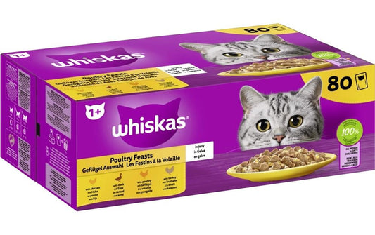 Whiskas 1+ Geflügel Auswahl in Gelee 80x85g