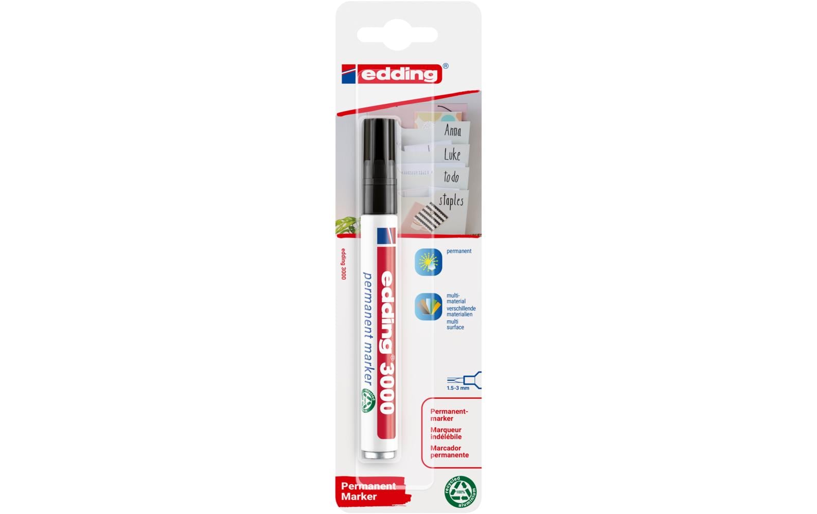 Edding Permanent Marker 3000, schwarz