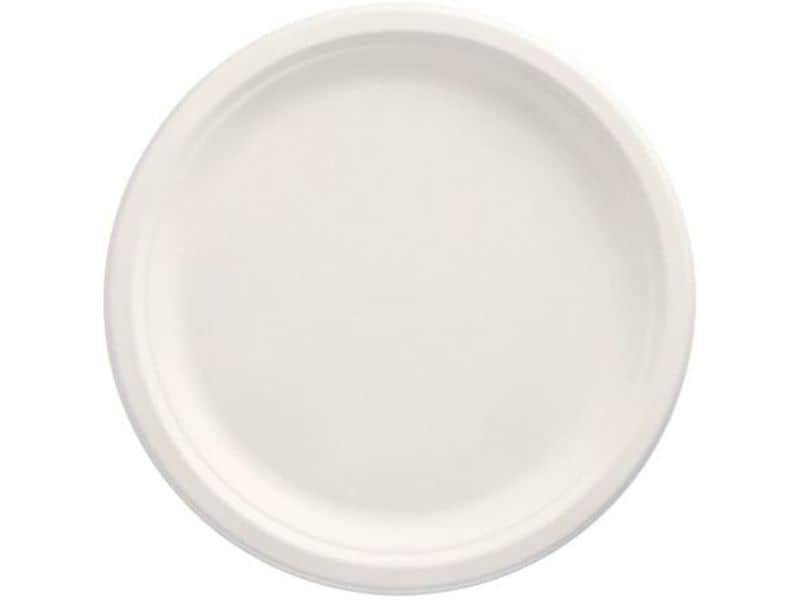 Papstar | Teller Pure Zuckerrohr D 26cm | 1 Pack à 12 Stk. Weiss