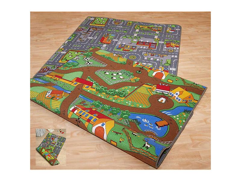 vedes | Spielteppich 100 x 190 cm Wende | 100% Polyamid