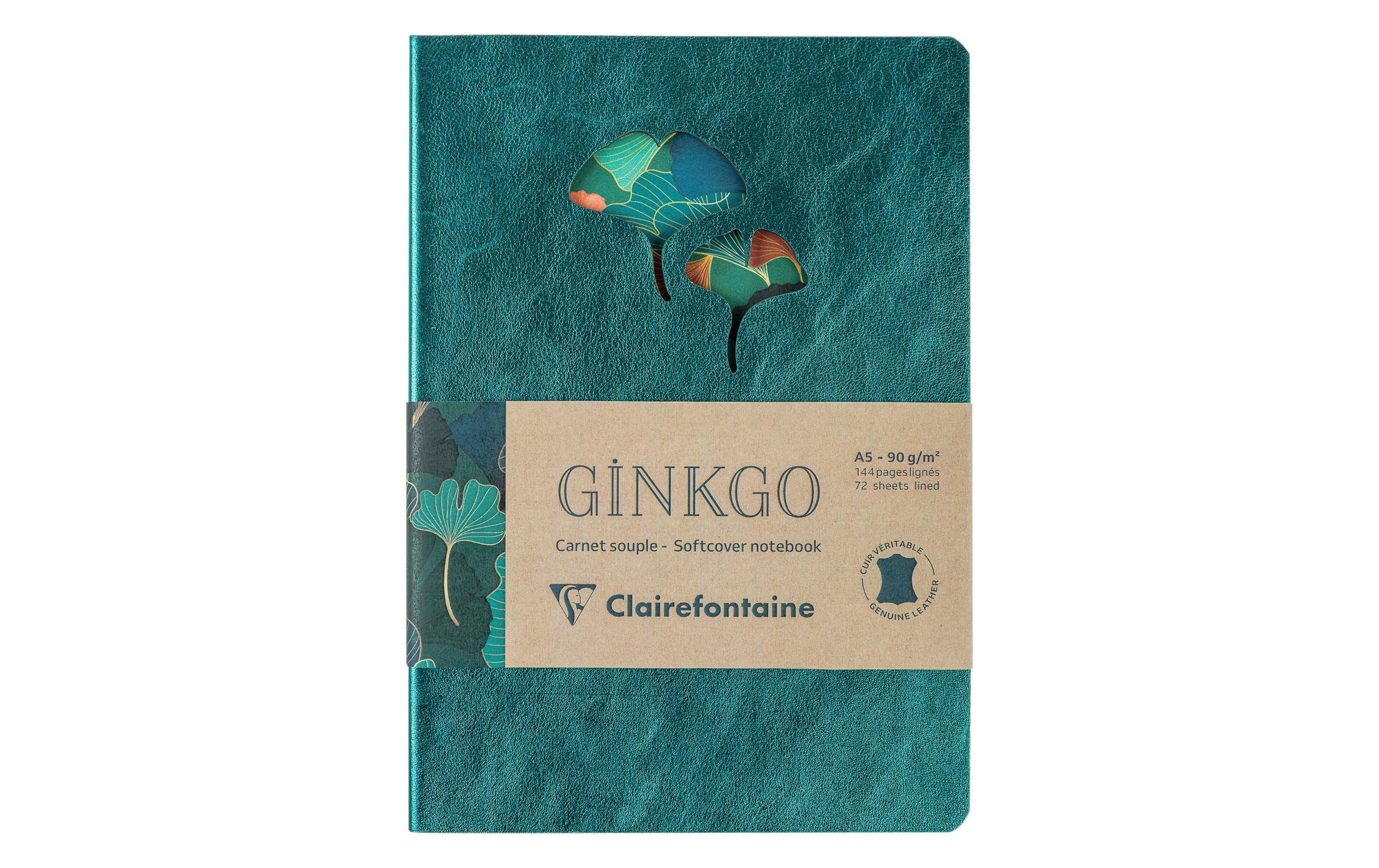 Clairefontaine Notizbuch Ginkgo, A5, Leder