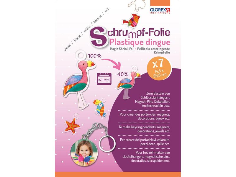 Glorex | Schrumpffolie | A5, 7 Bogen,weiss