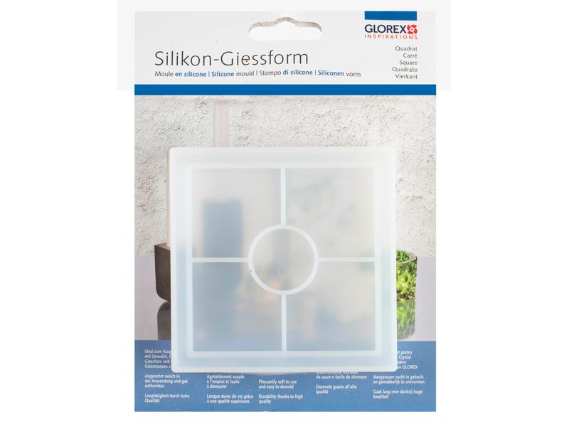 Glorex | Silikongiessform | Quadrat, 10 x 10 x 1.8 cm