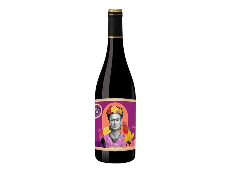 Grafik Werkstatt | Weinflasche Rotwein | Frida Kahlo