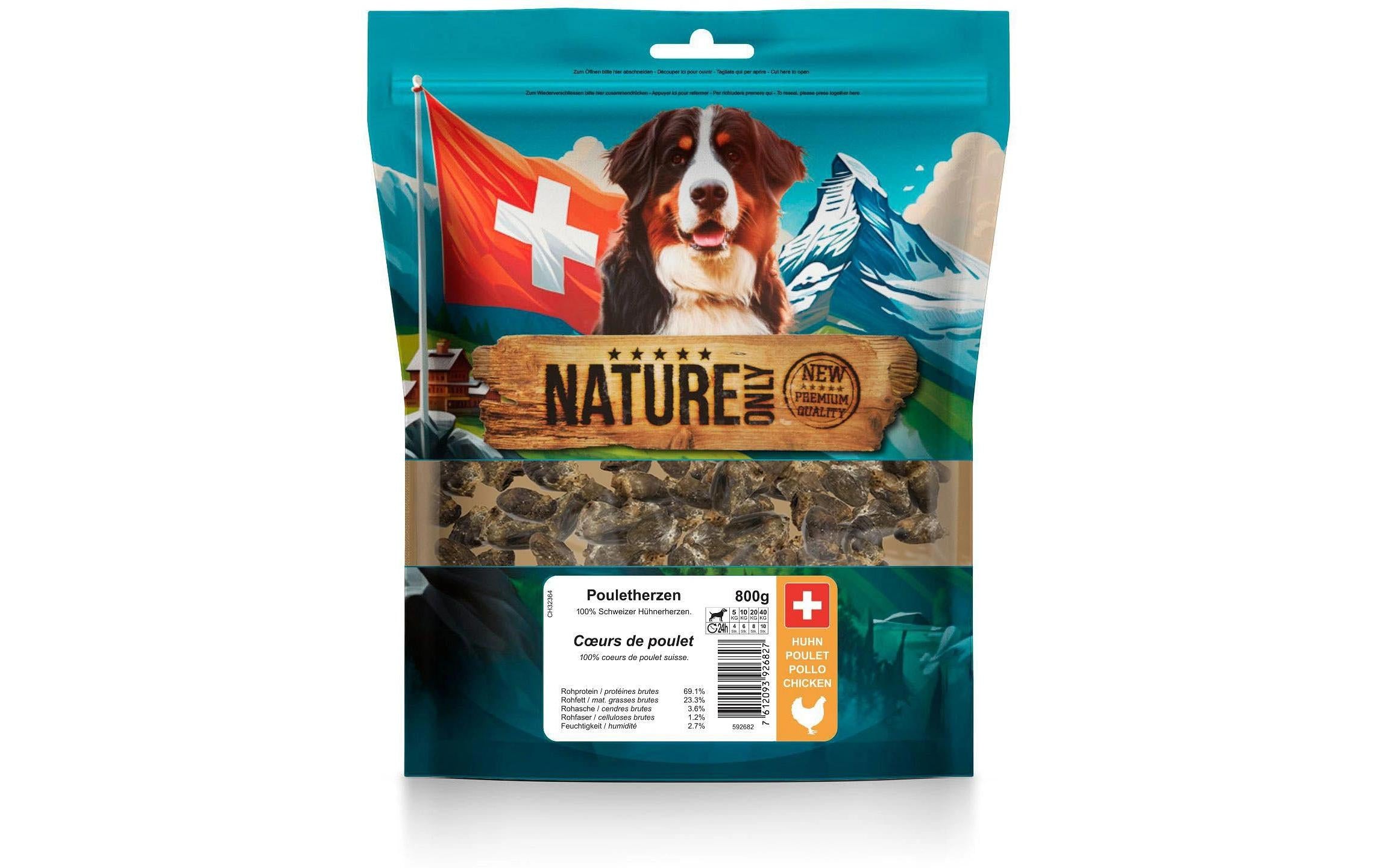 NatureOnly Pouletherzen 800g