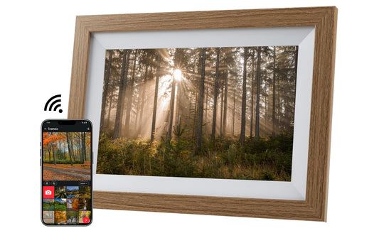 COCON | Digitaler Bilderrahmen 10.1 holz | 32GB, 800*1280IPS, 2.4GHzWifi, FRAMEO APP
