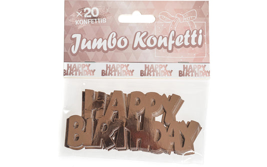 Trendcompany | Konfetti | Happy Birthday, 7.5 x 10 cm, rosegold