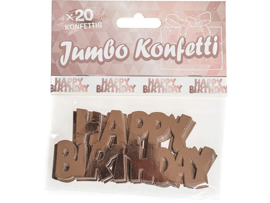 Trendcompany | Konfetti | Happy Birthday, 7.5 x 10 cm, rosegold