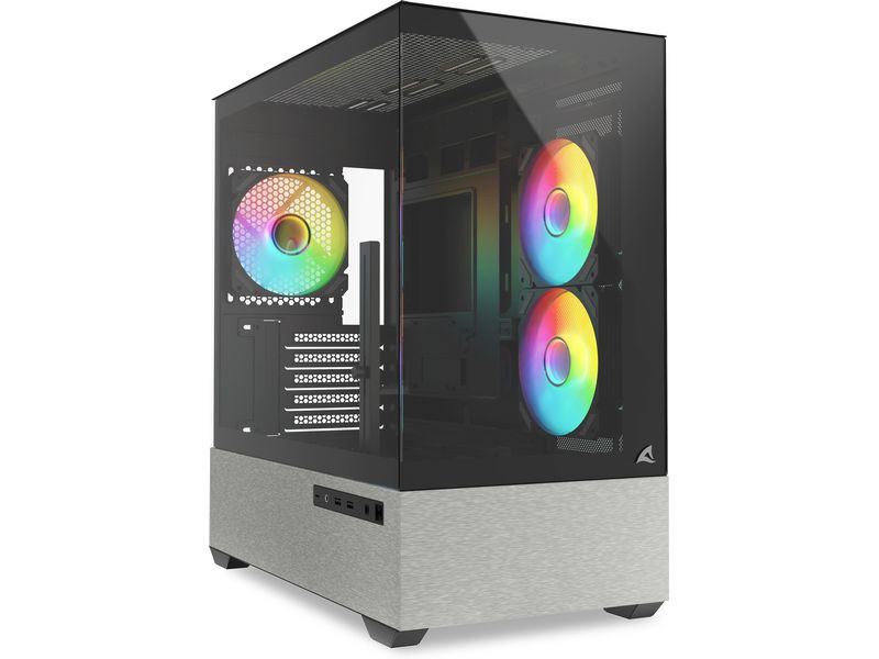 Sharkoon | MK7 ARGB Black | microATX, 2x U3, TG, 4x 120 ARGB Ring Fan