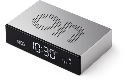 Lexon | Digitalwecker Flip Premium | LCD, inkl. USB-C Ladekabel, Dunkelgrau