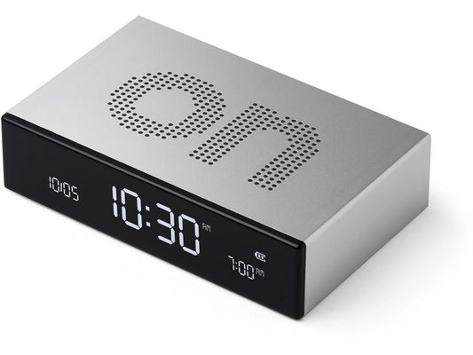 Lexon | Digitalwecker Flip Premium | LCD, inkl. USB-C Ladekabel, Dunkelgrau