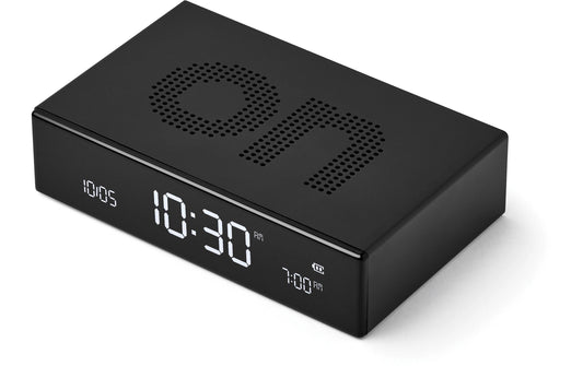 Lexon | Digitalwecker Flip Premium | LCD, inkl. USB-C Ladekabel, Schwarz