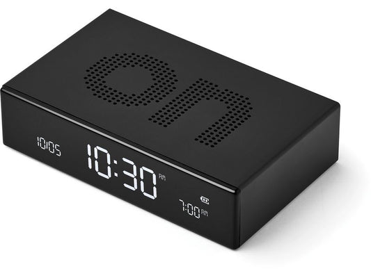 Lexon | Digitalwecker Flip Premium | LCD, inkl. USB-C Ladekabel, Schwarz